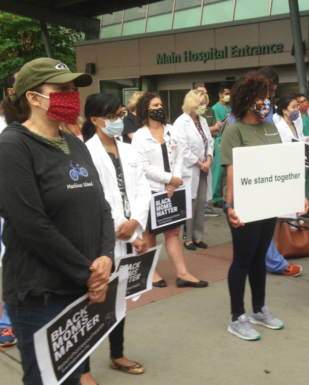 A "Black Moms Matter" rally was held outside Women & Infants Hospital on Friday morning, June 12.